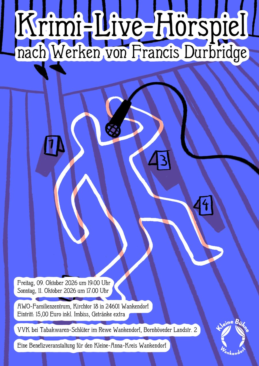 Plakat: Krimi-Live-Hörspiel nach Werken von Francis Durbridge